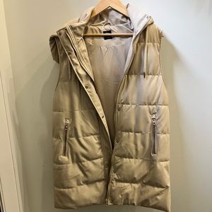 ZARA vegan long puffer vest. Cream beige excellent condition. Rarely used